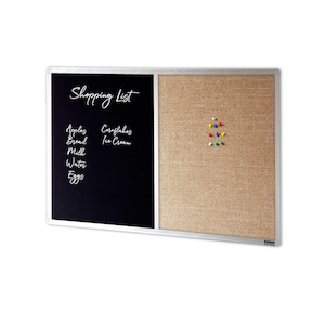 COMBIBOARD Chalkboard + Hessian Aluminium Frame
