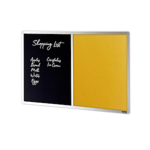 Products: COMBIBOARD Chalkboard + Brushed Fabric Aluminium Frame