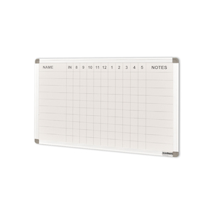 Products: STAFF INDICATOR WHITEBOARD 10 Names 400 x 600mm PORCELAIN