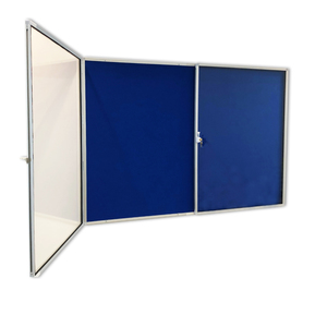 Products: INDOOR LOCKABLE NOTICEBOARD with hinged acrylic doors & aluminium frame
