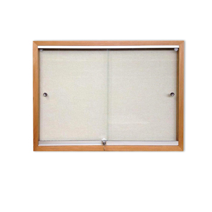 Products: INDOOR LOCKABLE NOTICEBOARD with glass sliding doors & timber frame
