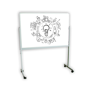 PORCELAIN WHITEBOARD + FIXED MOBILE STAND Double Sided