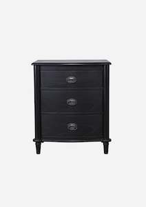 Bedside Tables: Florence Bedside Black | 3 Drawer