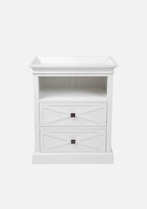 Bedside Tables: Hamptons Bedside | White