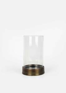 Candle Holders Hurricanes: Monpellier Brass Finish Hurricane