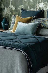 Comforters Coverlets: Tessere Prussian Blue Comforter