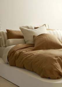 Duvet Covers: 100% Linen Duvet Set - Ginger