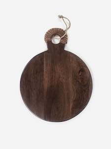 Bread Cheese Boards: Dark Oak Round Serving Board