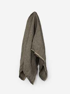 Natural Stripe Check Tea Towel
