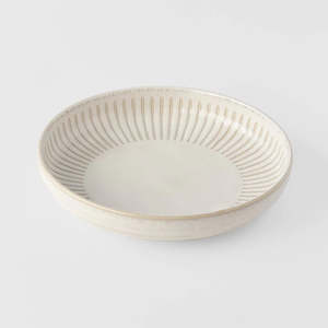 Japanese Naibu Collection: Ridged Alabaster High Rim Plate