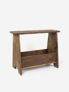 Side Tables: Rustic Magazine Holder Stool