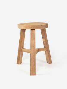 Ottomans Stools: Reclaimed Natural Round Stool