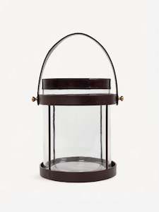 Candle Holders: Leather & Glass Hurricane