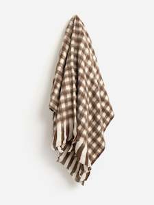 Bliss Wool Throw - Cinnamon & White