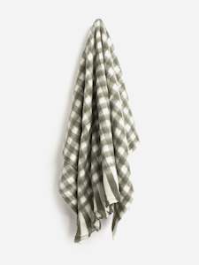 Throws: Bliss Wool Throw - Olive & White