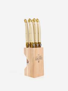 Laguiole Ivory & Brass Steak Knife Block