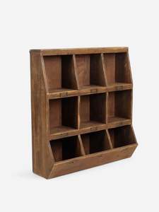 Cabinets Bookshelves: Wooden Shaped Cubby Wall Shelf