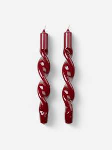 Glossy Twisted Taper Candle Set