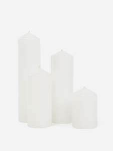 Slim White Pillar Candle