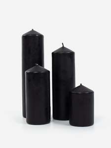 Slim Black Pillar Candle