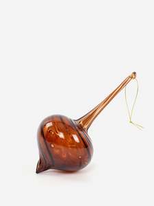 Christmas: Aged Gold Hanging Glass Drop