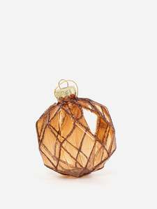 Christmas: Aged Gold Diamond Bauble