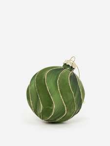 Christmas: Olive Flocked Bauble