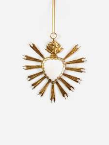 Christmas: Hanging Burst Heart with Stone