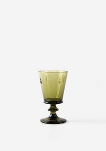 All Bar: La Rochere Bee Wine Glass - Olive Green