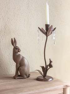 Rabbit & Crystal Candleholder