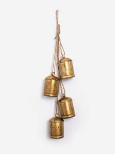 Decorative Objects: Gold Bells on Jute Rope