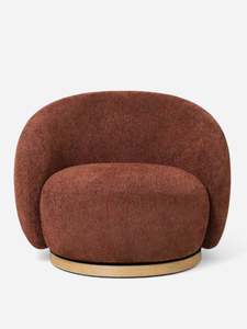 Lounge Chairs: Miami Burnt Ochre Swivel Chair
