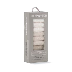 Baby Shower Gifts: Little Bamboo Towelling Wash Cloth - 10 pack