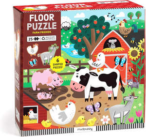 Wooden Puzzles: Mudpuppy Farm Friends 25 piece Floor Puzzle