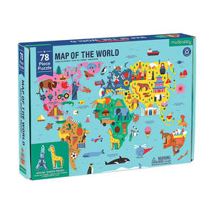 Wooden Puzzles: Mudpuppy Map of the World 78 piece Puzzle