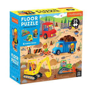 Wooden Puzzles: Mudpuppy Construction 25 piece Floor Puzzle