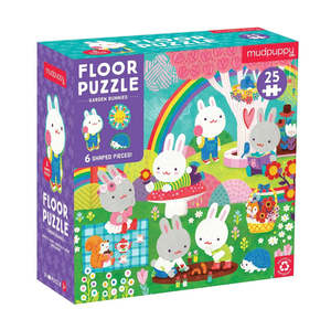 Mudpuppy Garden Bunnies 25 piece Floor Puzzle