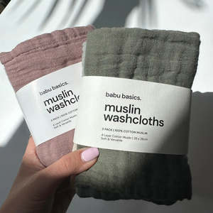 Babu: Babu Muslin Wash Cloths - 3 pack
