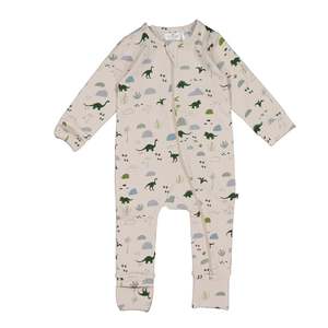 Burrow & Be Long Sleeve Zip Suit - Jurassic Roam