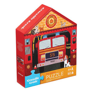 Crocodile Creek 50pc Flat House Puzzle - Fire Station
