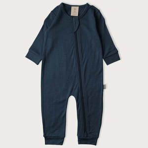BaBu Merino Footless Onesie - Denim