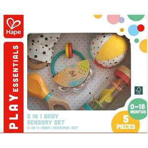 Teething: Hape Baby Sensory 5 in 1 Set