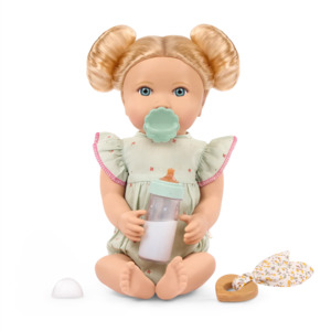 LullaBaby 14" Doll - Blonde Hair with Bottle & Teether Set