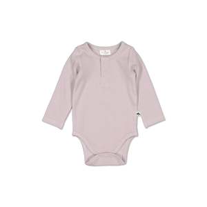 Burrow & Be Henley Rib Long Sleeve Bodysuit - Lavender