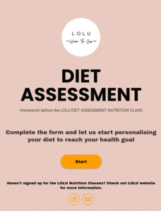 Nutrition Classes: LOLU™ HEALTH 1 month KInD™ Flex Diet Assessments (Registered Nutritionist, Reg. 82021301; Registered Dietician, Reg. 20-02273)