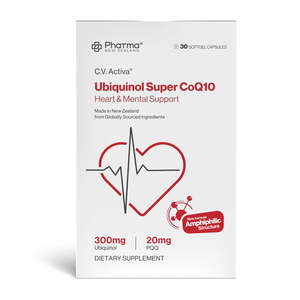 Health Supplements: Pharma New Zealand™ Ubiquinol Super CoQ10 with Amphiphilic Structure
