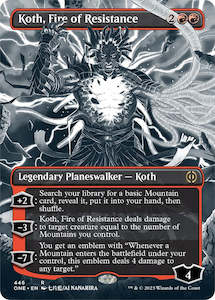 Koth, Fire of Resistance (Borderless Manga Step-and-Compleat Foil) [Phyrexia: Al&hellip;