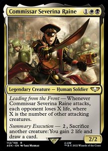 Mtg Singles Instock: Commissar Severina Raine [Warhammer 40,000]