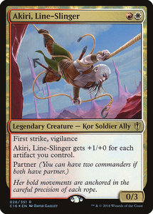 Mtg Singles Instock: Akiri, Line-Slinger [Commander 2016]