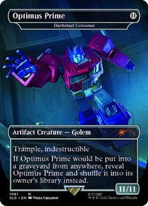 Mtg Singles Instock: Darksteel Colossus - Optimus Prime (Borderless) [Secret Lair Drop Series]